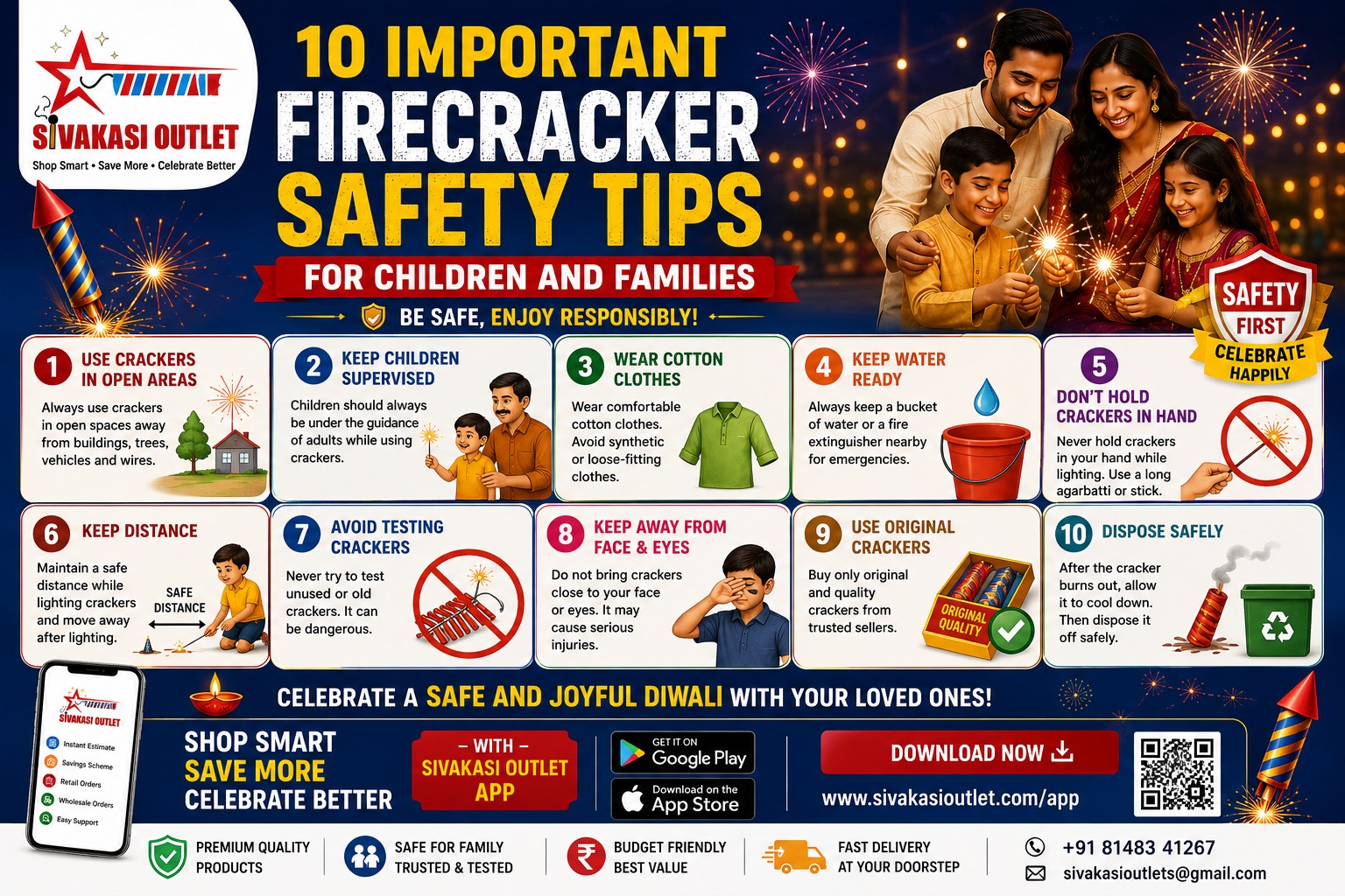10 Important Firecracker Safety Tips for Children and Families | Sivakasi Outlet App